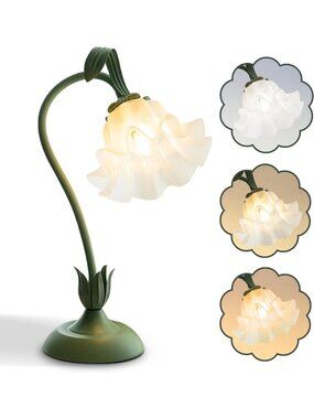 Kawaii Flower Table Lamp - LED Night Light with 3 Color Modes for Bedroom Decor